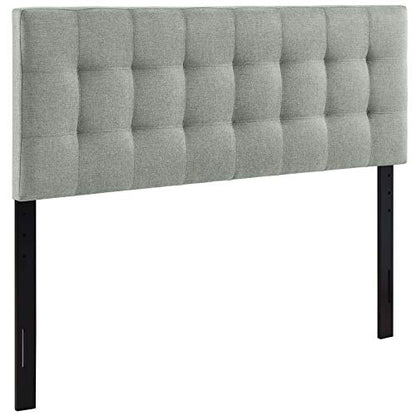 Modway AMZ-5041 Lily Tufted Linen Fabric Upholstered Queen Headboard in Gray - color: Gray, size: Queen