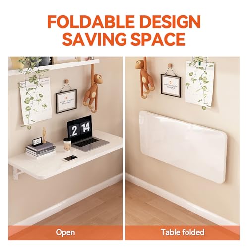 Wall Mounted Folding Table, Fold Down Table Wall Mounted, Wall Mounted Folding Table for Laundry Room, Floating Table for Wall, Wall Desk Fold Down for Small Spaces