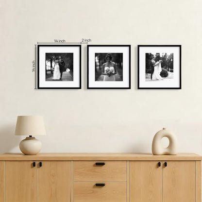 eletecpro 14x14 Picture Frame Set of 6, Display 10x10 with Mat | Lightweight & Sturdy, Easy to Create Gallery Wall, Acrylic Cover, No Acid Mat, Pre-installed Hardware, Ready to Hang - size: 14x14 for 10x10