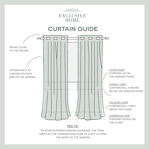 EXCLUSIVE HOME Medallion Room Darkening Blackout Grommet Top Curtain Panel Pair, 52"x96", Black Pearl - color: Black Pearl, size: 52"W x 96"L (Pack of 2)