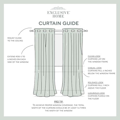 EXCLUSIVE HOME Medallion Room Darkening Blackout Grommet Top Curtain Panel Pair, 52"x96", Black Pearl - color: Black Pearl, size: 52"W x 96"L (Pack of 2)