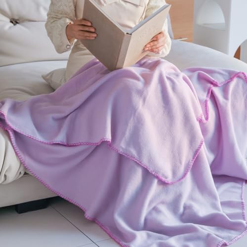 CAI TENG Fleece Throw Blankets Blanket for Couch Bed 50x60 Kids Blanket 6 Pack Warm Fleece Fabric Soft Cozy Travel Blankets & Throws Lightweight Small Wedding Gifts Yard Light Purple - color: Light Purple