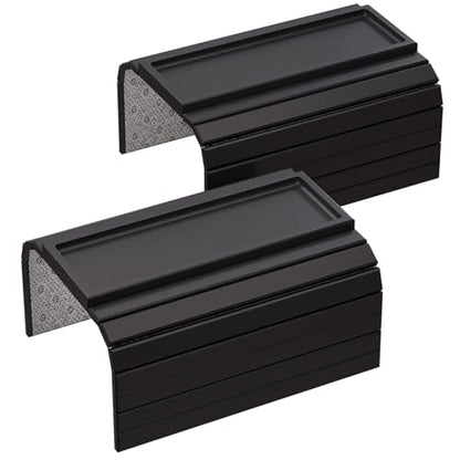 2 Pack Bamboo Folding Sofa Arm Tray with Anti-Slip Pad (Black) | Couch Armrest Tray,Foldable, Space-Saving Storage, No Assembly, universal arm fit,Gift box - color: Black