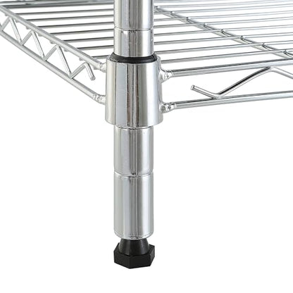 Amazon Basics 5-Shelf Tower Adjustable Storage Shelving Unit, Chrome, 16" x 16" x 54", 150 lbs Per Shelf | Tower - color: Chrome, size: 16"L x 16" W x 54"H, style: 5 -Shelf