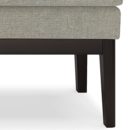SIMPLIHOME Carlson Ottoman Bench - 45 inch Wide Upholstered Vegan Leather Rectangle Ottoman in Greige, Mid Century Modern Bench for Bedroom, Entryway or Living Room with Padded Seat - color: Greige, style: Ottoman Bench