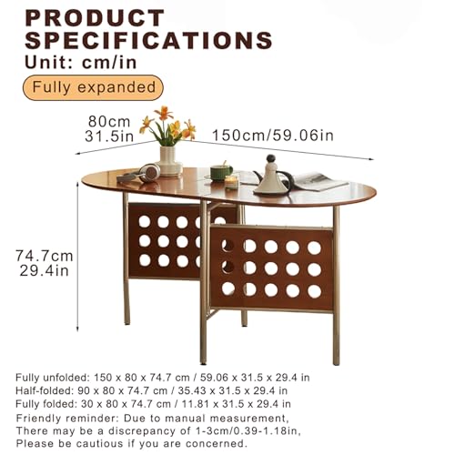 Extendable Drop Leaf Table,Versatile Collapsible Extension Table,Easy to Assemble,for Small Spaces Dining Room Kitchen.(Walnut) - color: Walnut