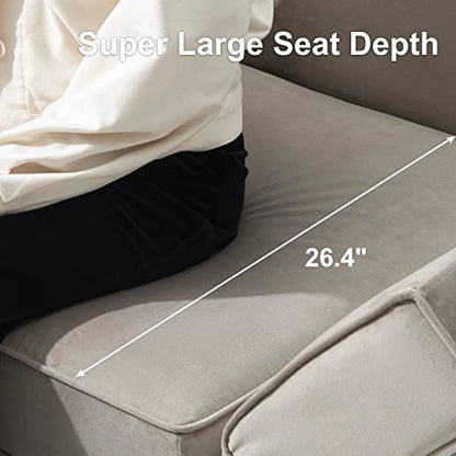 Belffin Modular Sectional Sofa with Double Chaise Velvet U Shaped Sofa Reversible Sectional Couch with Storage Grey - color: Grey, size: U Shape Sofa