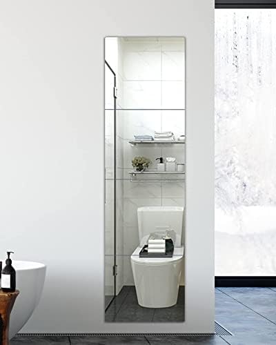 quegau Full Length Wall Mirror Tiles, Made of Shatterproof Plexiglass Acrylic (XL-Large 16"x 16"x 4 Pcs); Non Glass Safety Mirror Great for Baby Kids Playroom, Bedroom, Door, Home Gym - size: 4PCS-16 x16 inches