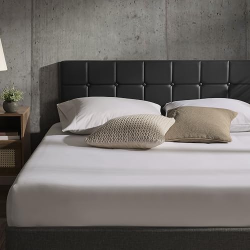 Hearth & Harbor Bed Headboard King Size, Button Tufted King Headboard Only, Modern Upholstered Headboards, Wall Mounted, Adjustable Height 34”-42”, Black - color: Black, size: King