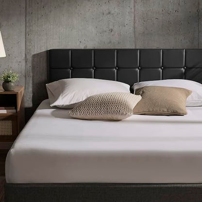 Hearth & Harbor Bed Headboard King Size, Button Tufted King Headboard Only, Modern Upholstered Headboards, Wall Mounted, Adjustable Height 34”-42”, Black - color: Black, size: King