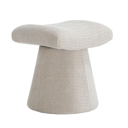 Modern Ottoman with Soft Padded Seat, Multifunctional Vanity Stool, Upholstered Footrest Stool for Living Room and Bedroom - color: Soft Taupe