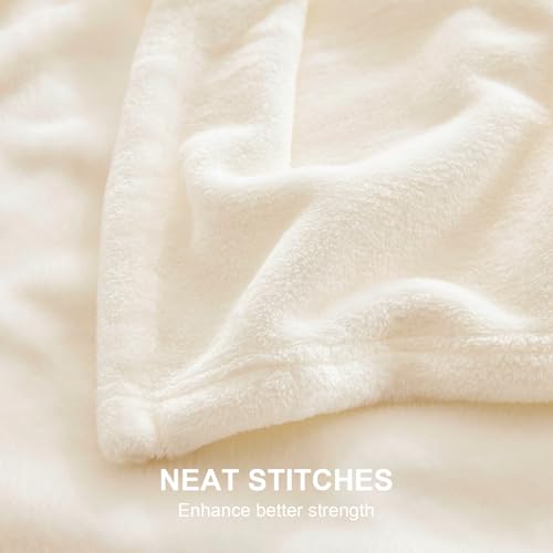 Hansleep Throw XL Beige Fleece Blanket, Soft Flannel Bed Blanket | Fuzzy Cozy Blanket 50x70 Inches, Multi-use for Bed, Sofa, Couch, Travel, Camping, All Season Warm Lightweight Cover - color: Beige, size: Throw XL (50x70 Inches)