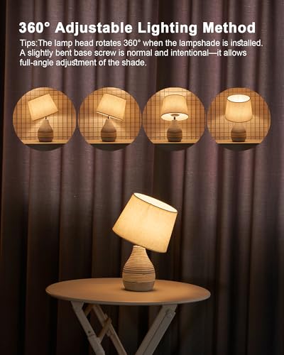13" H Small Rechargeable Cordless Ceramic Table Lamp, Coastal | Remote Control RGB, Warm White Light, Timer, Dimmer, Battery Operated Lamp for Bedroom, Living Room, Kitchen, Linen Shade - size: Small-13"H