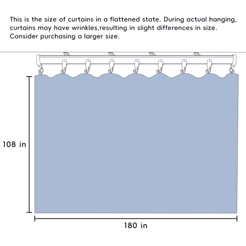 Room Divider Curtains Total Blackout Privacy Curtain Panel Room Thermal Insulated Noise Reduction Curtains for Bedroom Window Living Room Ceiling Track Curtain W 15 ft × H 9 ft Dark-Grey - color: Dark-grey, size: 180"W x 108"L (Pack of 1)