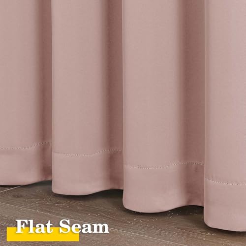 Blush Cafe Blackout Curtains 36 Inch Length 2 Panels Set, Soft Solid Thermal Insulated Room Darkening Small Window Curtains for Kitchen Bathroom Basement, Blush, Each, 40" Wx36 L - color: Blush, size: 40"W x 36"L (Pack of 2)