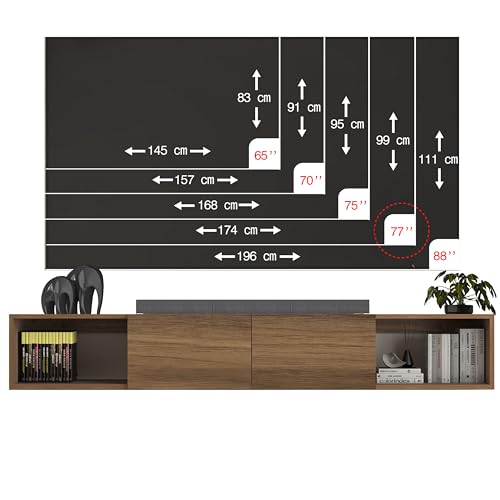 Atelier Mobili Floating TV Stand - Wall Mounted TV Stand for 75 Inch TV - Floating TV Shelf - Modern TV Stands for Living Room - Sleek Entertainment Center Design (Walnut, 2 Doors 2 Shelves) - size: 2 Doors 2 Shelves