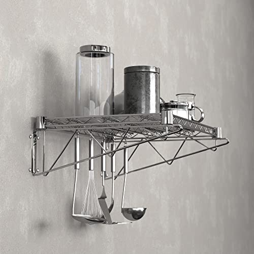 18" x 24" Chrome Wire Wall Mount Shelf - color: Chrome, size: 18" x 24"