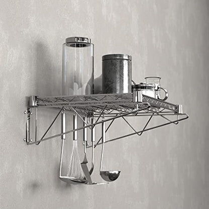 18" x 24" Chrome Wire Wall Mount Shelf - color: Chrome, size: 18" x 24"