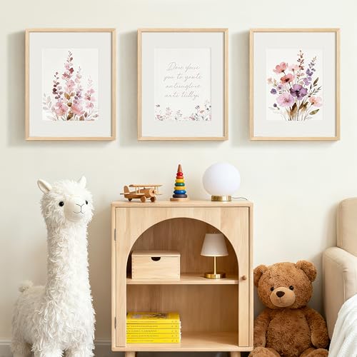 upsimples 16x20 Picture Frame Solid Wooden, Nursery Wall Frames Set of 3 | 100% Natural Solid Wood, Fit 11x14 with Mat and 16 x 20 Posters, For Kids Room, Gallery Wall Décor - size: 16X20