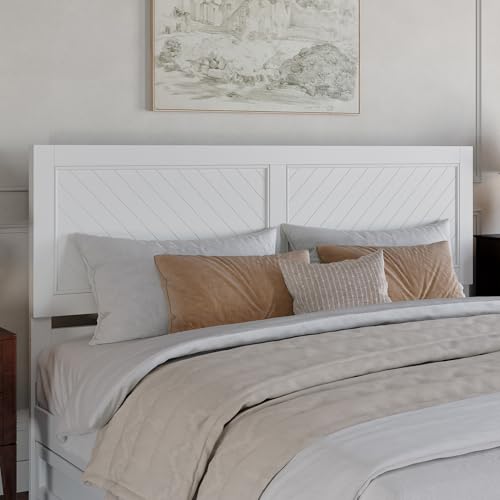 AFI, Canyon King Solid Wood Rustic Farmhouse Headboard, White - color: White, size: King (U.S. Standard)