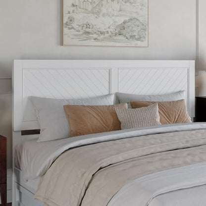 AFI, Canyon King Solid Wood Rustic Farmhouse Headboard, White - color: White, size: King (U.S. Standard)