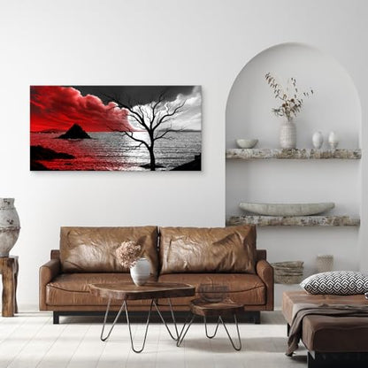 B0350 The Cloud Tree 1 Panels Modern Giclee Canvas Prints Artwork Abstract Seascape Paintings Reproduction Sea Beach Pictures Printed on Canvas Wall Art for Home Decorations Wall Decor - size: 40"L x 20"W