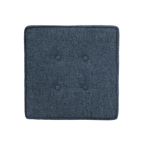 HomePop 18" Square Tufted Storage Ottoman - Dusty Navy - color: Dusty Navy