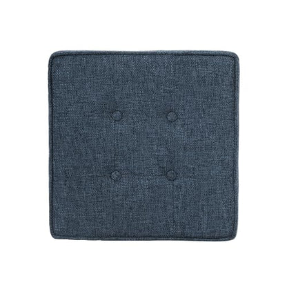 HomePop 18" Square Tufted Storage Ottoman - Dusty Navy - color: Dusty Navy