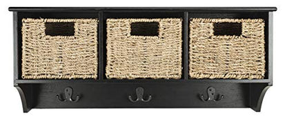 Safavieh Home Collection Finley Hanging 3 Basket Wall Rack - color: Black