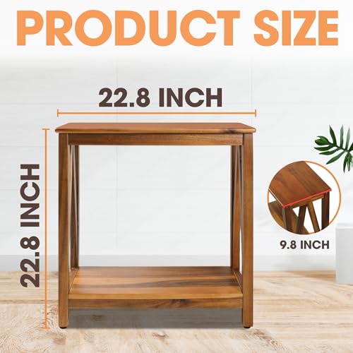 ENKEZI Narrow End Table with Shelf – Slim Side Table, Nightstand for Small Spaces, Bedroom, Living Room, Balcony or Outdoor Use (Minimalist A) - style: Minimalist A