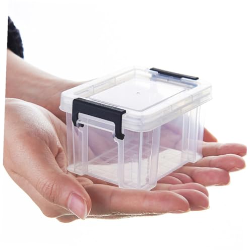 Alasum Mini Transparent Storage Boxes with Lids 4-Pack 3.26X2.55X1.96 Inch Clear Plastic Containers for Toy Storage Small Item Organization and Sundries