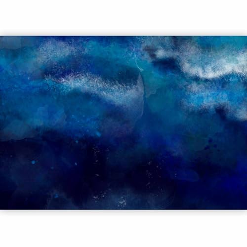 Wall Mural Abstract 77x55 in - Peel and Stick Self-Adhesive Wallpaper Removable Large Sticker Foil Wall Decor Print Picture Image Design Ocean Watercolor Blue Like Painted f-A-0902-a-a - color: #21, size: 77"Wx55"H Self-Adhesive