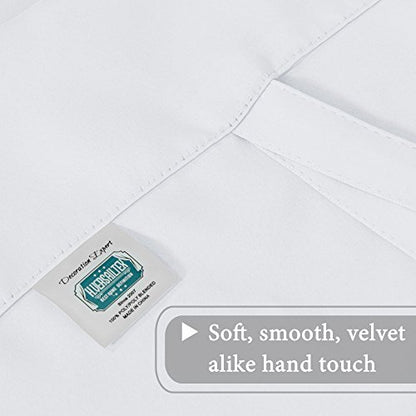 H.VERSAILTEX Pure White Curtain Thermal Insulated Tie Up Window Shade Light Blocking Curtains for Bathroom, Rod Pocket Panel- 42in Wide by 63in Long - color: Pure White
