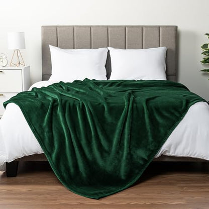 PAVILIA Fleece Blanket King Size | Super Soft, Plush, Luxury Flannel Throw | Lightweight Microfiber Blanket for Sofa Couch Bed (Emerald Green, 90x108 inches) - color: Emerald Green, size: 90 x 108 Inches - King