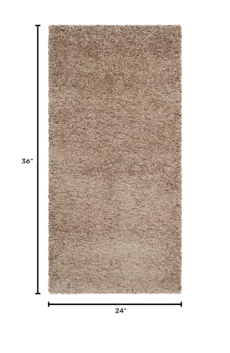SAFAVIEH Accent Rug 2'x3' - Milan Shag Collection - Modern Design, Dark Beige, Ultra Plush Thick Pile, Ideal for Bedroom, Nursery, Living Room (SG180-1414) - color: Dark Beige, size: 2' x 3' (Rectangular)
