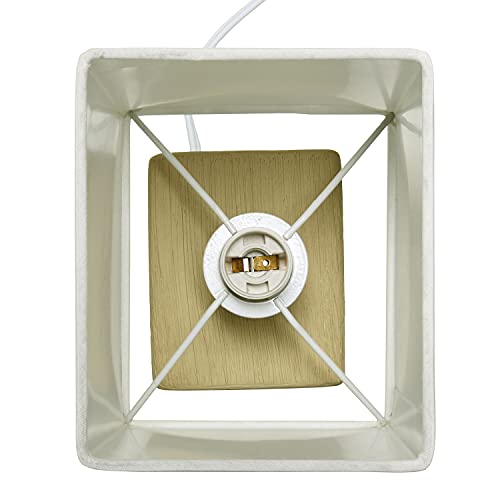 Simple Designs LT2072-BGE Petite Faux Stone Table Lamp with Fabric Shade, Beige with White Shade - color: Stone Beige/White Shade