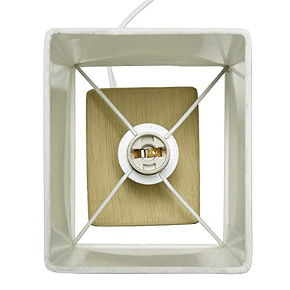 Simple Designs LT2072-BGE Petite Faux Stone Table Lamp with Fabric Shade, Beige with White Shade - color: Stone Beige/White Shade