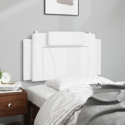 Viana 39.4 Inch Faux Leather Headboard Cushion, Upholstered Wall Mounted Bed Backrest Pillow for Twin Bed, White - color: White, size: 39.4 inch headboard