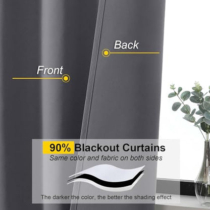 Grey Kitchen Blackout Curtains 30 Inch Length Tier 2 Panels, Soft Solid Thermal Insulated Room Darkening Small Window Curtains for Bathroom Basement, Grey, 2PCS Each 30" Wx30 L - color: Grey, size: 30"W x 30"L (Pack of 2)
