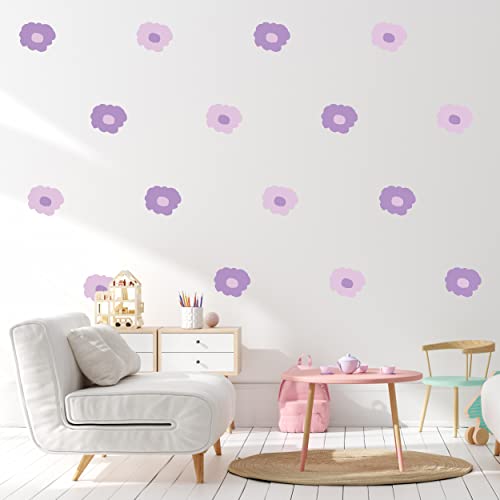 Decalcomania Purple Flower Wall Decals by Robin Zingone - Set of 36 Danish Pastel Floral Wall Stickers for Living Room Nursery Bedroom Bathroom Decor Removable Peel and Stick Indoor Wall Decor - color: Purple Poppies