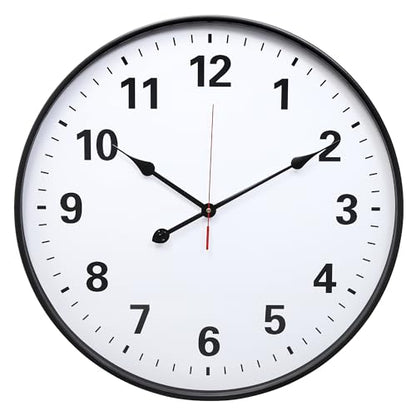 LEIKE Metal Large Wall Clock 24IN Black, Retro Silent Quartz Battery Operated, Decorative for Patio, Kitchen, Living Room, Bedroom, Pool - size: 24in