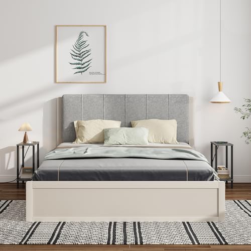 TUTOTAK Narrow Side Table, 2-Tier Small End Table with Charging Station | Skinny Sofa Table, Slim Nightstand, Easy Assembly for Living Room, Bedroom, Grey TB01BY060 - color: Charcoal Grey, size: 2-tier