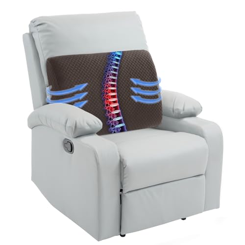 HOMBYS Lumbar Support Pillow for Recliner Chair, Memory Foam Back Support Cushion for Elderly,Extra Large Lumbar Support Pillow,Thick Backrest for Home Reading (Dark Coffee, 20“x13.5"x5") - color: Dark Coffee, size: 20“x13.5"x5"