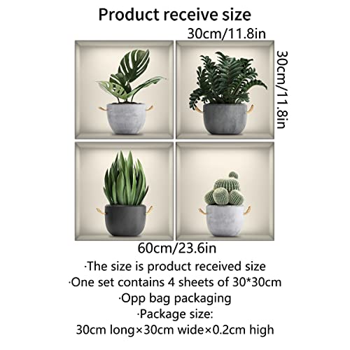 3D Wall Stickers DIY Flower Wall Decal Removable Waterproof Wall Art Decor for Bedroom Living Room Offices Home Decoration (Green Pot Plants) - color: Green Pot Plants