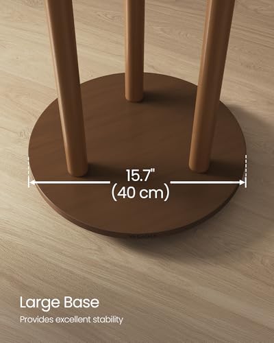 VASAGLE Freestanding Coat Rack Stand, Coat Tree with 11 Hooks, 3 Shelves, 4 Removable 360° Swivel Wheels, Wooden Hooks and Poles, for Entryway, Bedroom, Living Room, Walnut Brown URCR023K01 - color: Walnut Brown