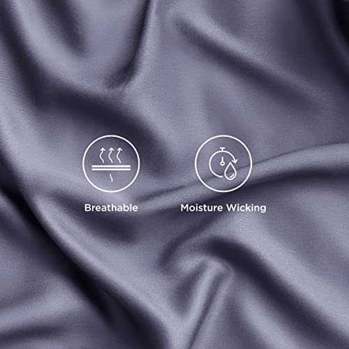 Bedsure PureWoven 100% Rayon Derived from Bamboo, Twin Bed Sheets, 3 Pieces | Cooling Sheets for Hot Sleepers, Breathable & Silky Soft, 16" Deep Pocket, Hotel Luxury Bedding, Dark Grey - color: 01 - Dark Grey, size: Twin