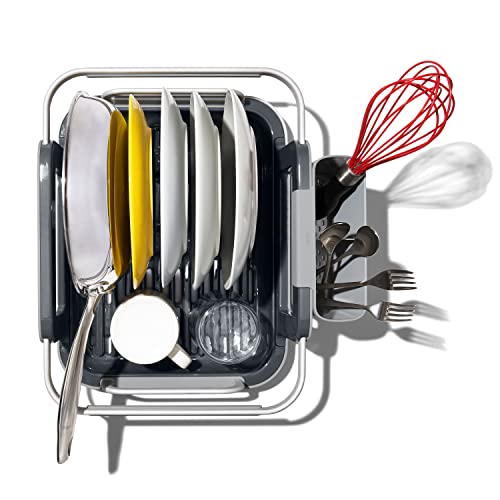 OXO Good Grips Extendable Over-The-Sink Aluminum Drying Dish Rack - size: One Size