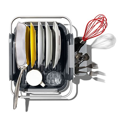 OXO Good Grips Extendable Over-The-Sink Aluminum Drying Dish Rack - size: One Size