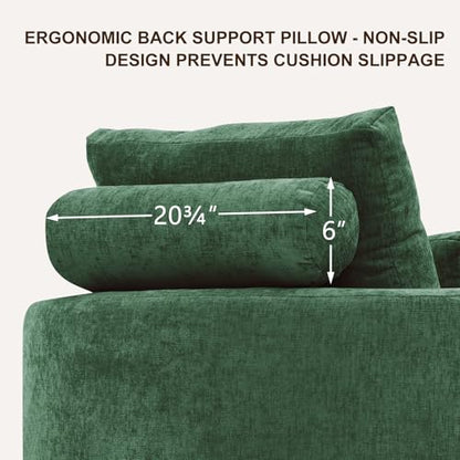 Furnimart 360° Swivel Oversized Barrel Chair, Chenille Upholstered Round Accent Chair with High Density Sponge, No Assembly Lazy Sofa for Living Room Bedroom Office (Green) - color: Chenille Green