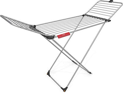 Vileda Clothes Airer, Aluminium, White, 58,5 x 19,5 x 131 cm - size: 58,5 x 19,5 x 131 cm